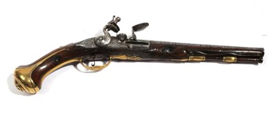 Lot 414 - An 18th Century Flintlock Holster Pistol by R Wilding, 20 bore, the 26cm three stage round...