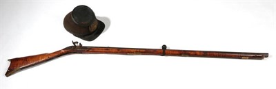 Lot 425 - A 19th Century American 'Kentucky' Percussion Rifle, the 101cm octagonal steel barrel with...