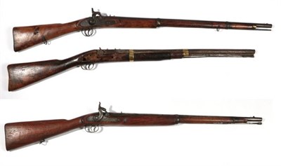 Lot 432 - Three 19th Century Percussion Sepoy Muskets, in various states of repair, one in working order...