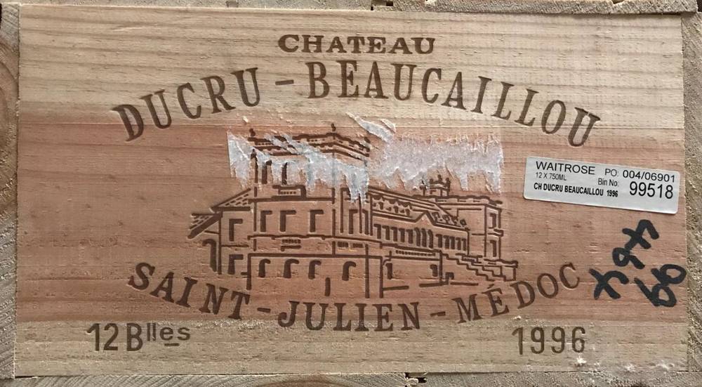Lot 2012 - Chateau Ducru-Beaucaillou 1996 Saint Julien 12 bottles owc 96/100 Robert Parker