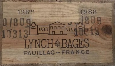 Lot 2015 - Chateau Lynch Bages 1988 Pauillac 12 bottles owc 90/100 Robert Parker