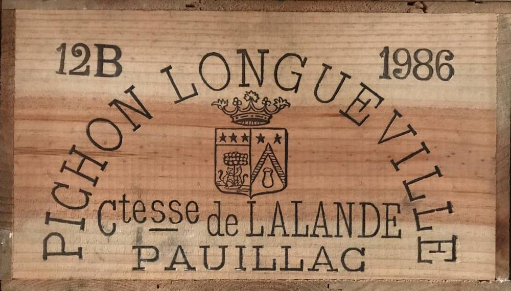 Lot 2042 - Chateau Pichon Longueville Comtesse de Lalande 1986 Pauillac 12 bottles owc 95/100 Robert Parker