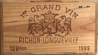 Lot 2048 - Chateau Pichon-Longueville au Baron de Pichon Longueville 1989 Pauillac 12 bottles owc 95+/100...