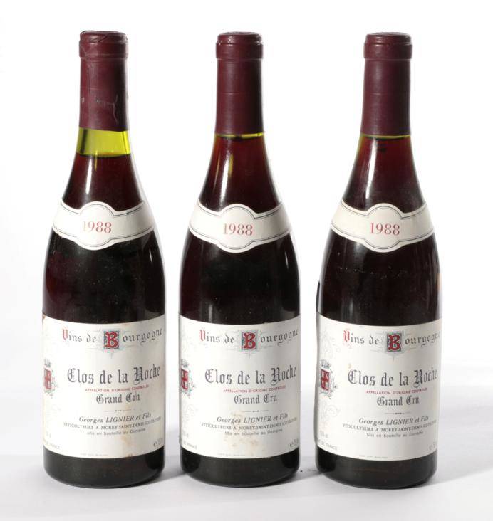 Lot 2098 - Clos de La Roche Grand Cru 1988 Domaine Georges Lignier et Fils 3 bottles