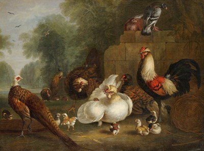 Lot 849 - Attributed to Marmaduke Cradock (1660-1717) Hens, Chicks, Cockerel and Other Wild Fowl beside a...