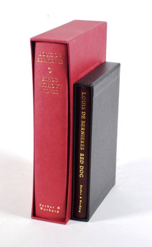 Lot 19 - De Bernieres, Louis Red Dog. Secker & Warburg, 2001. 12mo, org. red leather in slipcase. Signed...