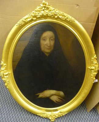 Lot 857 - Follower of Sir Peter Lely (18th century) Portrait of an Old Lady, three quarter length,...