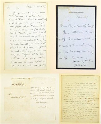 Lot 75 - Autographs Four autograph letters from:  Grattan, Henry Irish politician and leader of the...