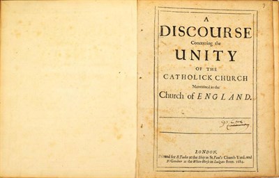 Lot 87 - [Cave, William] A Discourse Concerning the Unity of the Catholic Church Maintained in the Church of