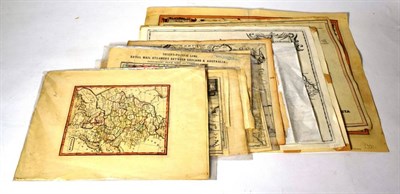 Lot 115 - Collection of maps  17th-19th century unframed maps, including: Jansson, Ducatis Eboracensis...