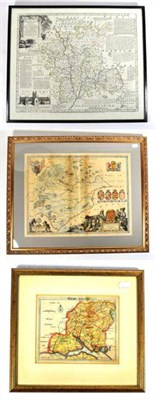 Lot 121 - Blaeu, J. Rutland Comitatus, c.1650, hand-coloured in wash and outline, framed and glazed....