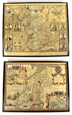 Lot 122 - Speede, John Lancaster, uncoloured map; with Caernarvon, coloured, both framed and glazed...