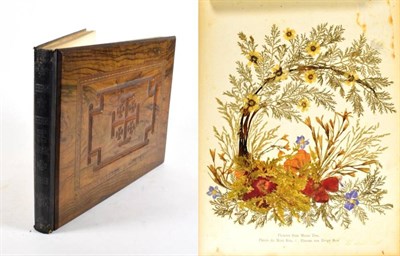 Lot 142 - Jerusalem Flowers and Pictures of the Holy Land. Jerusalem, [c.1890s]. Oblong 4to, olive wood...