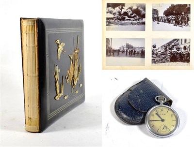 Lot 146 - Shanghai An Edwardian, chinoiserie-style lacquered and inlaid album containing images of...