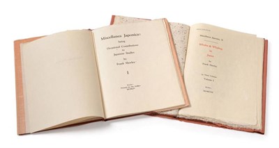 Lot 147 - Hawley, Frank Miscellanea Japonica: being Occasional Contributions to Japanese Studies. Kyoto:...