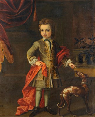 Lot 867 - Circle of Stephen Slaughter (18th century) Portrait of a Young Boy, standing, wearing an...