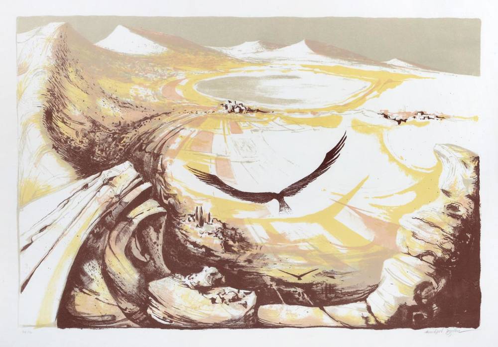 Lot 4 - Michael Ayrton (1921-1975) ''Eagle Landscape'' Signed and numbered 24/50, lithograph, 53cm by...
