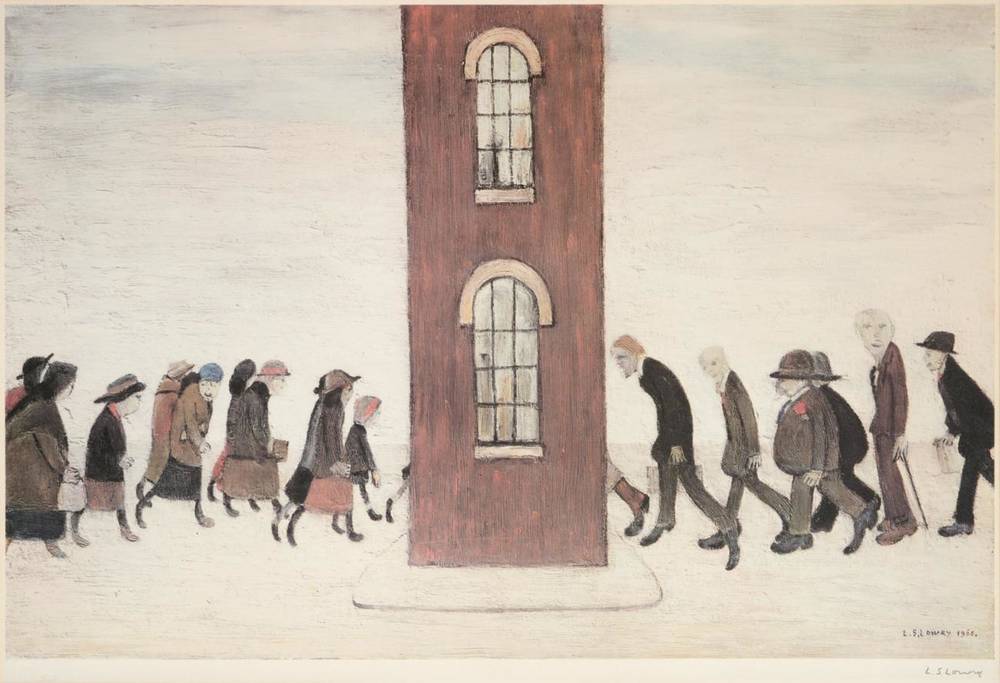 Lot 12 - After Laurence Stephen Lowry RBA, RA (1887-1976) ''The Meeting Point'' Signed, with the Fine...