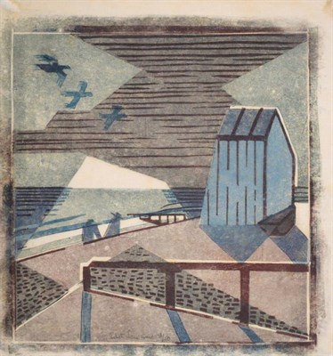 Lot 27 - Edith Lawrence (1890-1973) ''Dull Evening'' Signed and numbered 13/50, linocut, 28cm by 27cm...