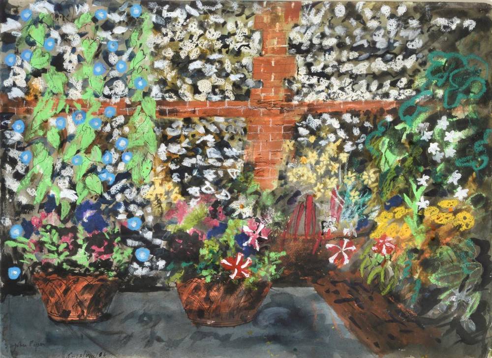Lot 49 - John Egerton Christmas Piper CH (1903-1992) ''Morning Glories on the Terrace'' 1986 Signed and...