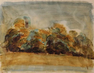 Lot 50 - Norman Adams RA (1927-2005) ''Summer'' Signed, inscribed and dated 1957, watercolour, 44.5cm by...