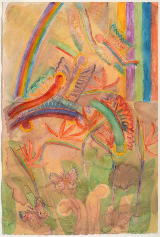 Lot 54 - Norman Adams RA (1927-2005) ''Paradise Garden'' Initialled, inscribed and dated (19)91,...