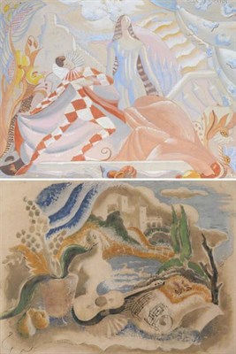 Lot 79 - Olga Lehmann (1912-2001) Chilean/British ''Design for a Mural'' Signed, inscribed verso,...