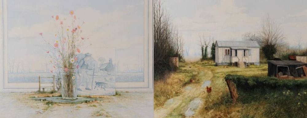 Lot 107 - John Ridgewell (1937-2004) ''October'' Signed, oil on canvas, together with a further landscape...