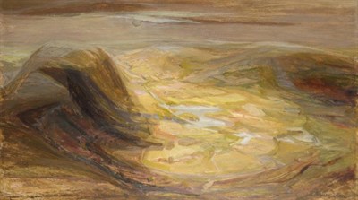 Lot 111 - Mary Lord (b.1931) Landscape Signed, oil on board, 79cm by 140cm  Artist's Resale Rights/Droit...