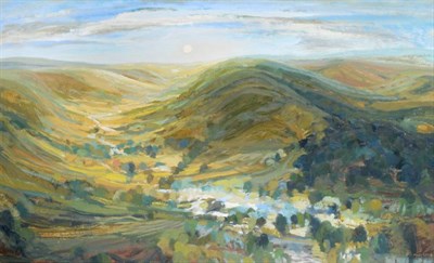 Lot 112 - Mary Lord (b.1931) ''Summer Morning'' Signed, oil on board, 96cm by 156cm  Artist's Resale...