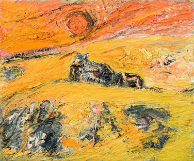 Lot 113 - Kitty North (b.1963) Sunlit farm  Oil on canvas, 25.5cm by 30cm (unframed)  Artist's Resale...
