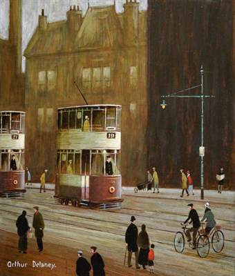 Lot 126 - Arthur Delaney (1927-1987) ''Manchester Street Scene'' Signed, oil on board, 33cm by 27.5cm...
