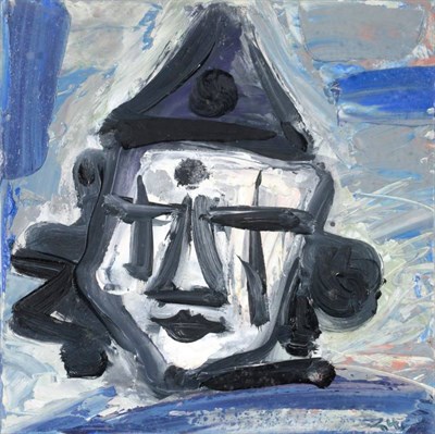 Lot 142 - George Hainsworth (b.1937) ''Boy Clown''  Initialled, inscribed verso and dated 1993, oil on board