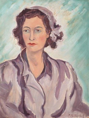 Lot 145 - Franz Heckendorf (1888-1962) German ''Portrait of Imogen Kosmack'' Signed and dated (19)52, oil...