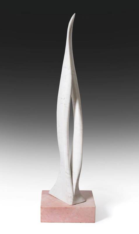 Lot 164 - Darren Yeadon (b.1970) ''Iris'' Signed, carrara marble on a marble base, 130cm high (including...
