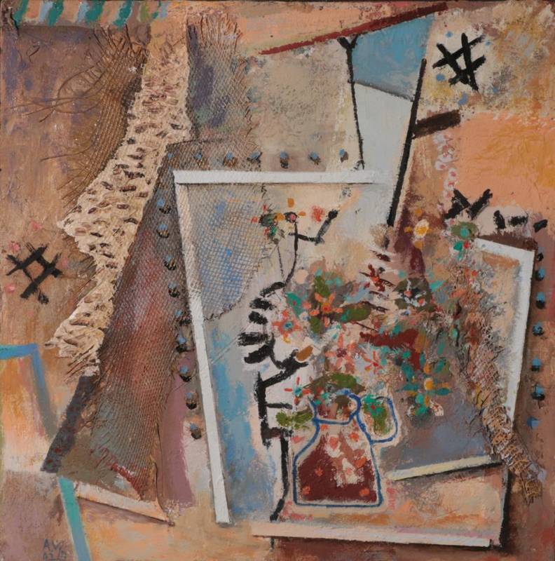 Lot 165 - Anthony Whishaw RA (b.1930) ''Open Window with Bouquet'' Initialled and dated 92/3, signed,...