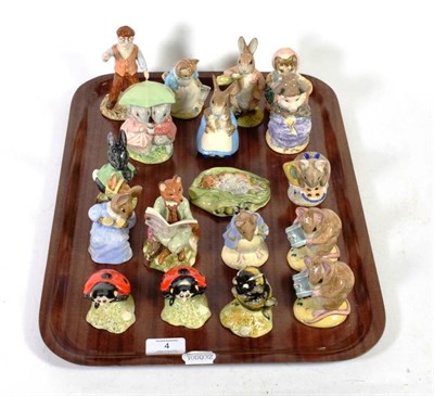 Lot 4 - A group of eighteen Royal Albert Beatrix Potter figures including Babbitty Bumble; Mother Ladybird
