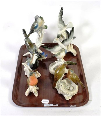 Lot 10 - Six various Karl Ens porcelain bird models