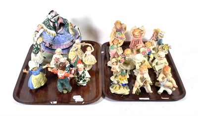 Lot 23 - Karl Ens porcelain figures, including Russian peasants, musicians and others (21) (on two trays)