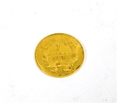 Lot 68 - An 1874 gold one dollar coin