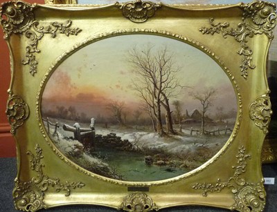 Lot 892 - R...B...David (fl.1866-1870) "The Frozen Lock" Signed, inscribed on a plaque attached to the...