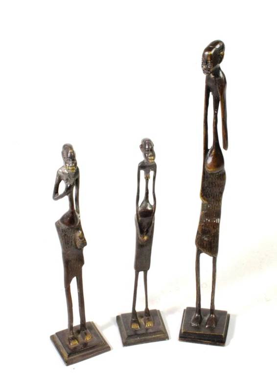 Lot 120 - Three modern African bronzes