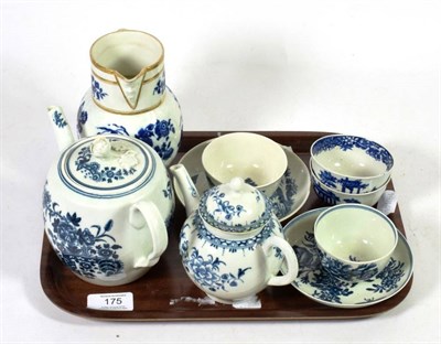 Lot 175 - A tray of 18th century and later Worcester blue and white porcelain