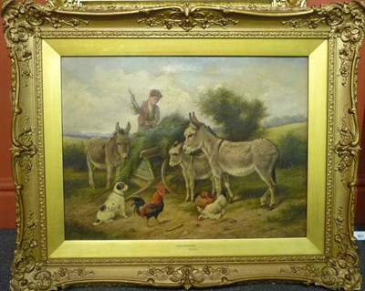 Lot 901 - Reuben Hunt (1879-1962) "Ready for Dinner" Signed and dated (18)92, inscribed on the original frame