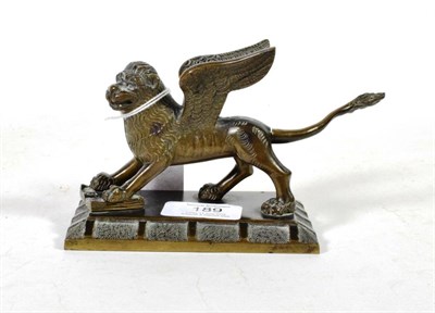 Lot 189 - After the Antique, a bronze figure of the Lion of St Mark, on a rectangular base, 16cm long...