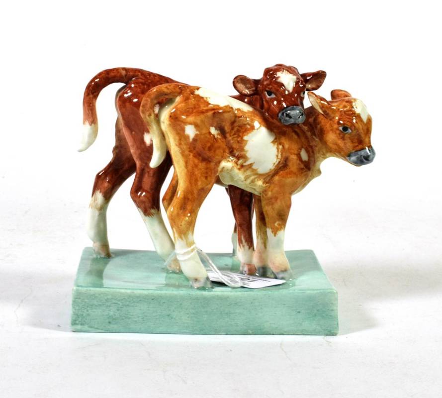 Lot 191 - A Royal Worcester model ''Calves'' modelled by Doris Lindner (a.f.)
