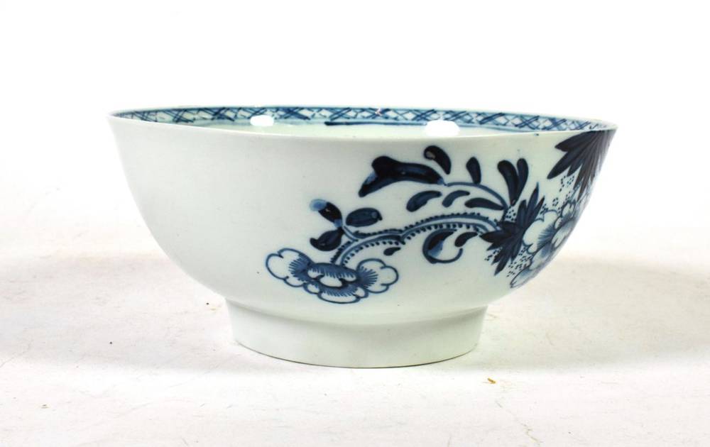 Lot 192 - A Liverpool Philip Christian blue and white porcelain bowl, circa 1770, Bird on a Branch pattern