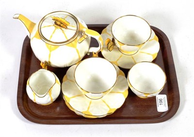 Lot 196 - Aynsley butterfly handle morning teaset, pattern no. B1322
