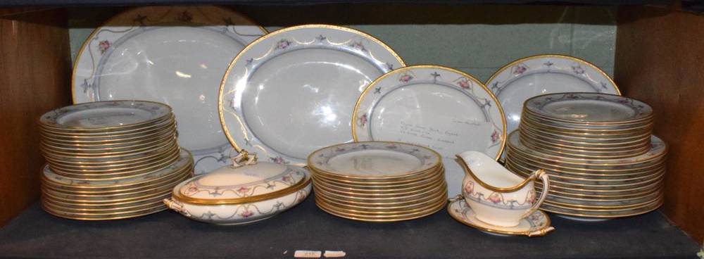 Lot 215 - A Royal Crown Derby gilt highlighted and floral decorated part dinner service for T F Lumb & Co