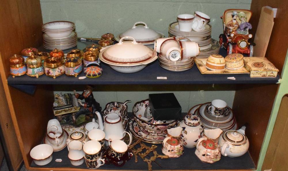 Lot 216 - A quantity of Masons Ironstone, modern dinner services, musical boxes etc